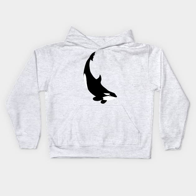 Orca diving Kids Hoodie by lorendowding